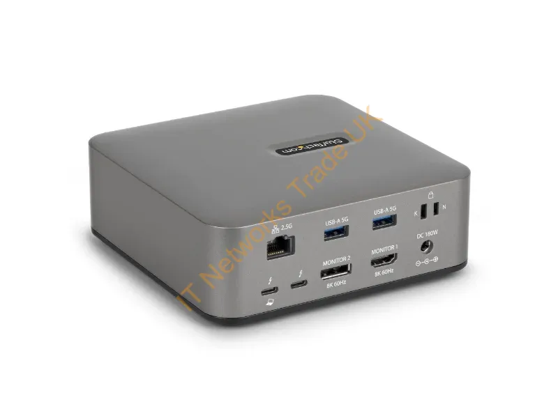 215UE-TB5USB4DOCK - StarTech.com Thunderbolt 5 Universal Docking Station, Multi-Display Hub, 8K 60Hz or 4K 144Hz, 120Gbps Bandwidth Boost, 140W PD, 30W Phone Charging, USB 10Gbps, 2.5G LAN