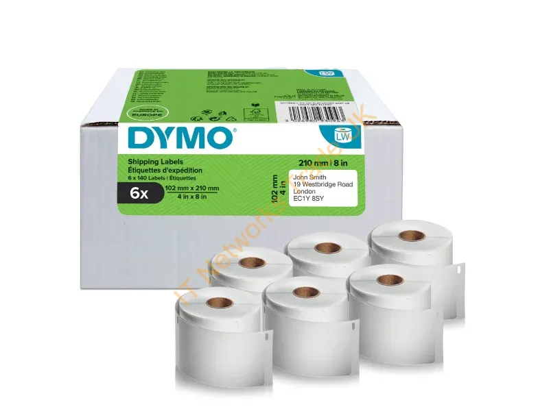 2177565 - Dymo 2177565 DirectLabel-etikettes white 102mm x 210mm 6 x 140 pcs for Dymo Etiketten 10cm/5XL 10cm/LW 550 60mm
