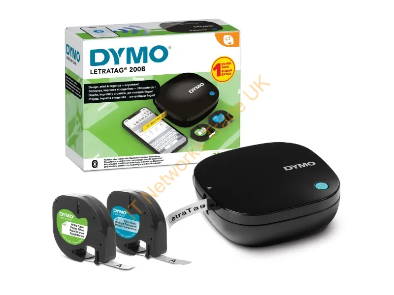 2179979 - DYMO LetraTag 200B Bluetooth Label Maker Value Pack | Compact Label Printer | Connects Through Bluetooth Wireless Technology to iOS and Android | Includes 2 Assorted Label Tapes