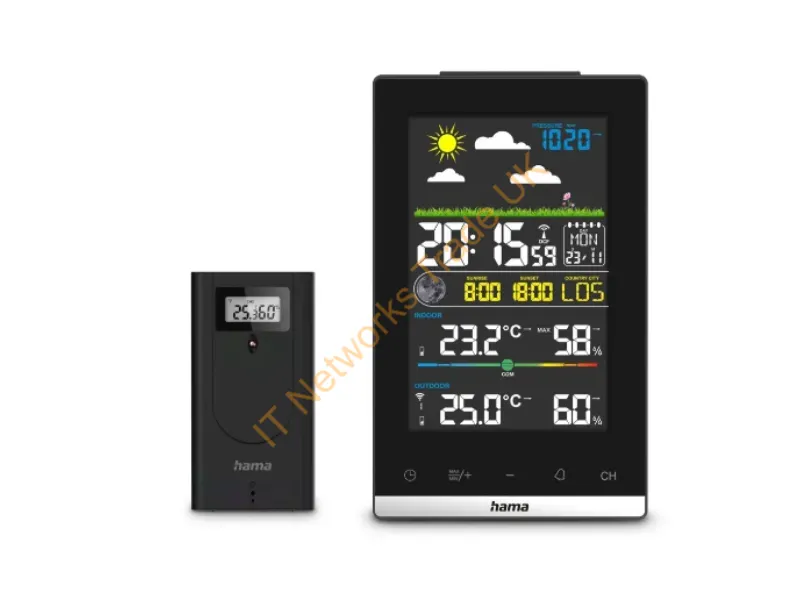 222239 - Hama 00222239 digital weather station Black Battery