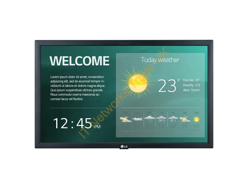 22SM3G-B - Lg 22Sm3G-B Signage Display Digital Signage Flat Panel 21.5" Ips Wi-Fi 250 Cd/M Full Hd Black Built-In Processor 16/7