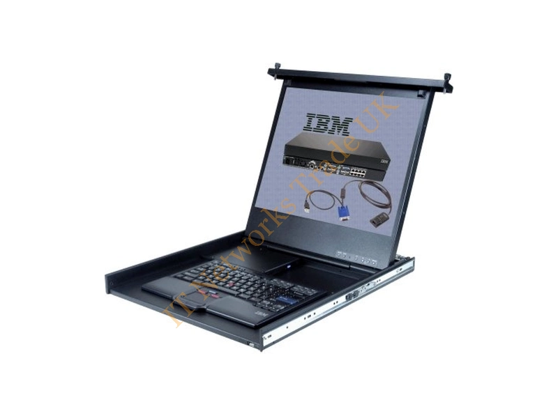 23K4885 IBM 17-inch 1u Flat Panel Monitor Console Kit KVM LCD And Keyboard Combo
