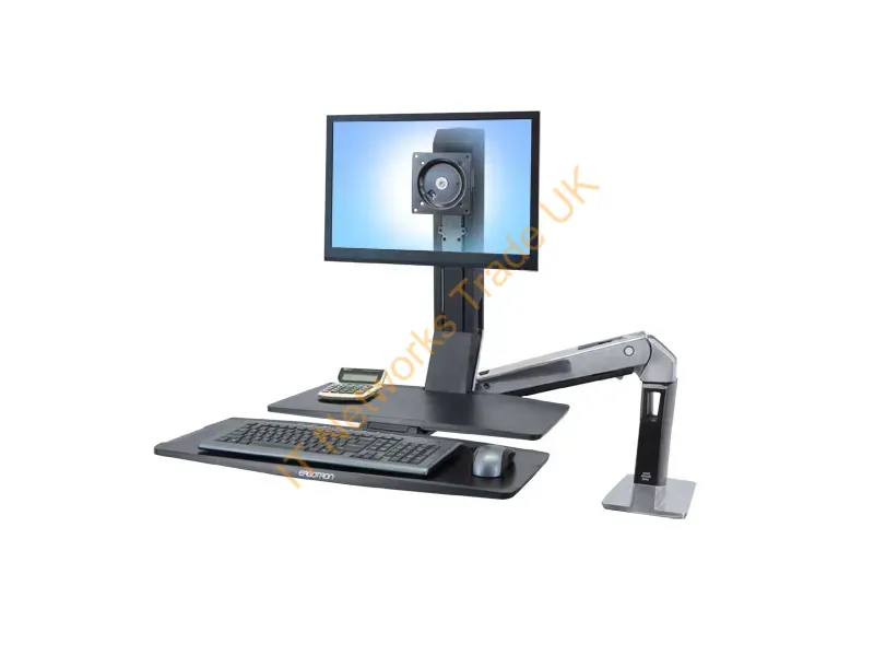 24-317-026 - Ergotron Workfit -A, Single Ld @ Worksurface+ 24" Desk Black