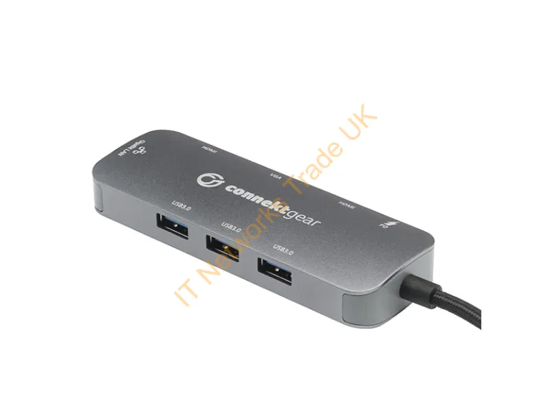 25-0101 - connektgear USB 3.1 Type C Dual Screen Docking Station with 100W PD