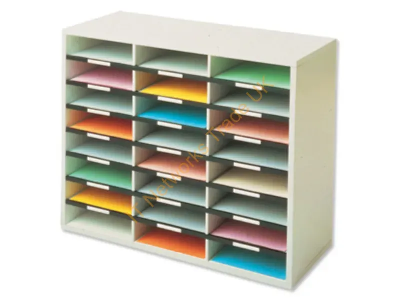 25061 - Fellowes 25061 Literature Rack 36 Shelves Gray, White