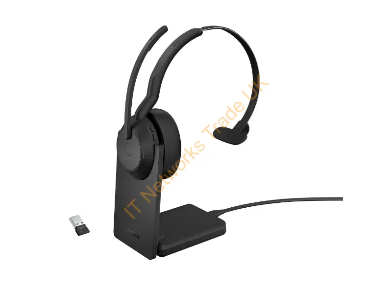 25599-889-989-01 - Jabra Evolve2 55 Headset Wired & Wireless Head-Band Office/Call Center Bluetooth Charging Stand Black