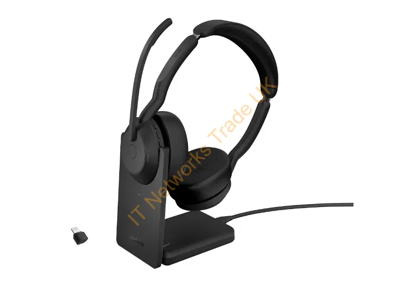 25599-989-889-01 - Jabra Evolve2 55 Headset Wired & Wireless Head-Band Office/Call Center Bluetooth Charging Stand Black