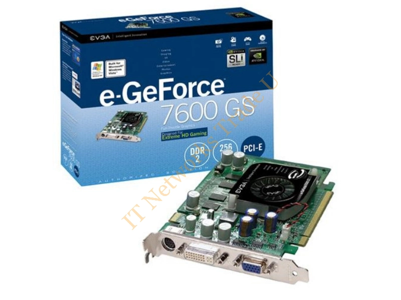 256-P2-N541-AR EVGA -GeForce 7600GS 256MB 128-Bit GDDR2 PCI Express x16 DVI / D-Sub/ VGA / S-Video Out/ SLI Support Video Graphics Card