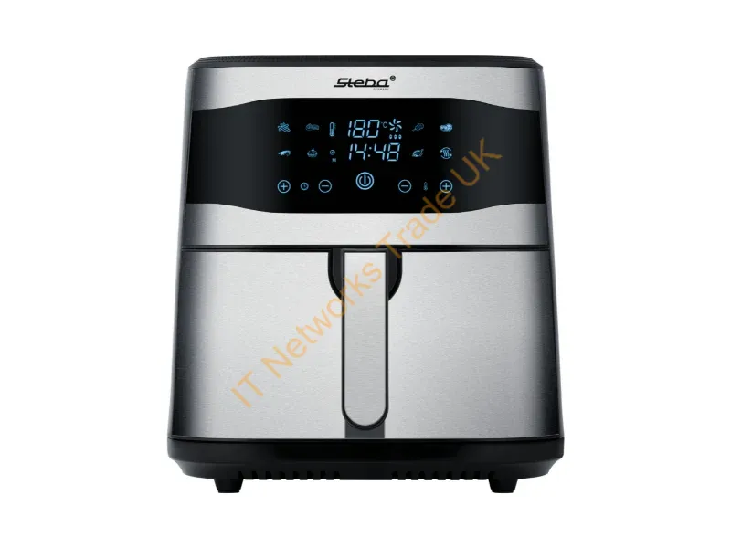 26-48-00 - Steba HF 8000 Single 8 L 1800 W Hot air fryer Black, Stainless steel