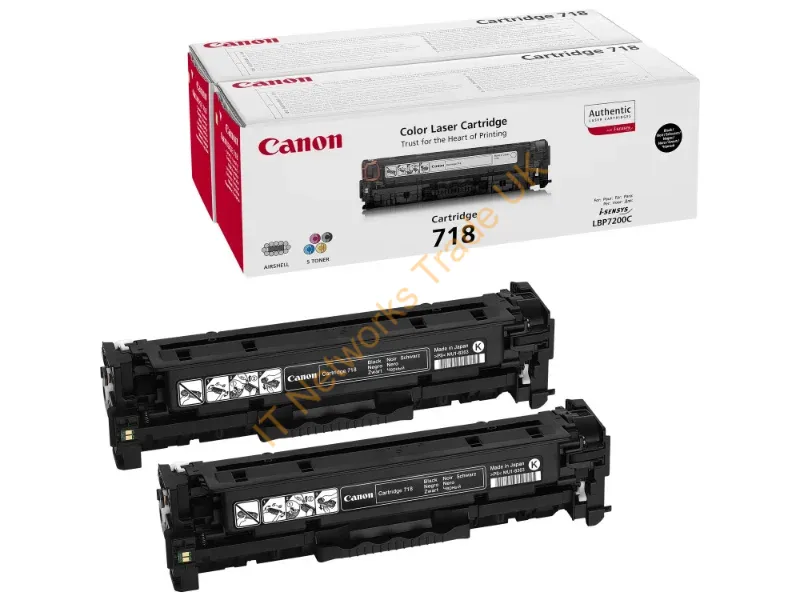 Canon 2662B005 (718BKVP) Toner black, 3.4K pages @ 5% coverage, Pack qty 2 Accessory