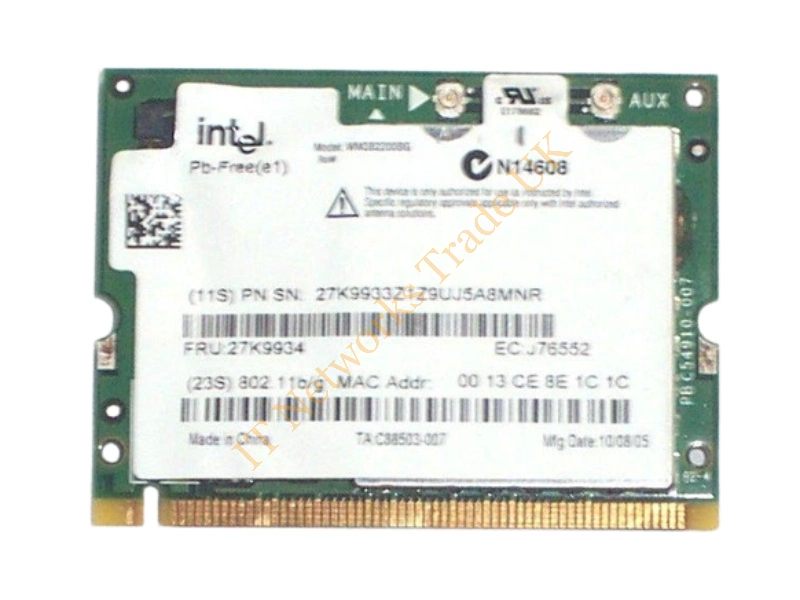 27K9934 IBM Intel PRO Wireless 2200BG Mini-PCI COMMUNICATION Adapter Card X40 R50/51 G T4X 802.11B/G Wireless LAN Card