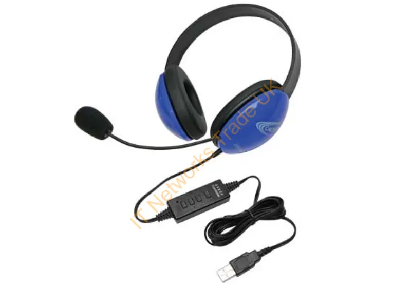 2800BLUSB-12L - Ergoguys Listening First Headset Wired Head-Band Gaming Black, Blue