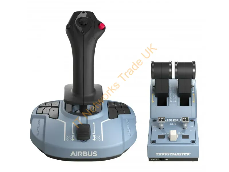 2960842 - Thrustmaster TCA Officer Pack Airbus Edition Black, Blue USB Flight Sim Analogue / Digital PC
