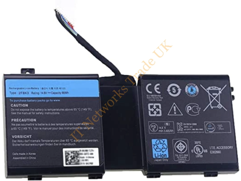2F8K3 Dell 8-Cell Battery 86WHr 5700 Alienware 17 18 Laptop Battery