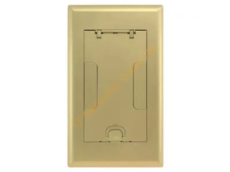 2GAFBCVRBRS - Hubbell Premise Wiring 2G Afb Cvr, Flush, Brass Powder