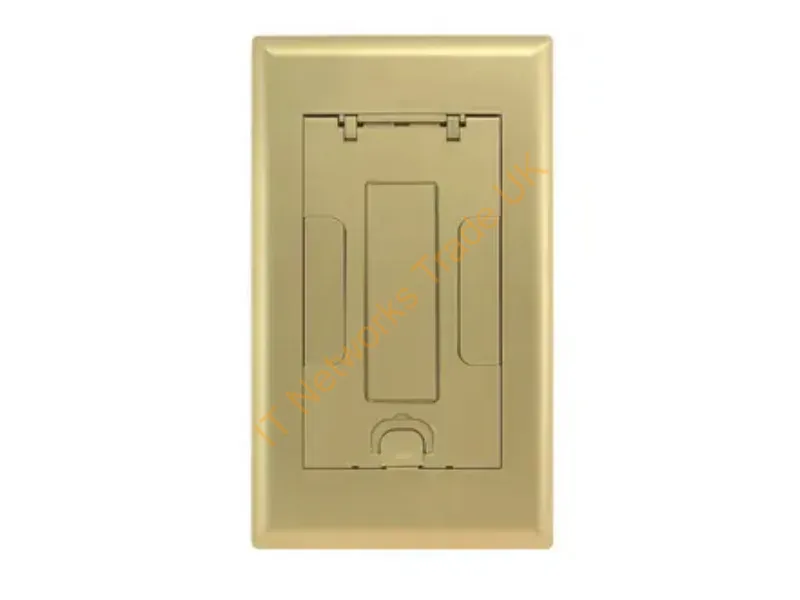 2GAFBCVRBRSC - Hubbell Premise Wiring 2G Afb Cvr, Insert, Brass Powder