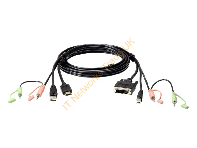 2L7D02DH - Aten 2L-7D02Dh Kvm Cable Black 70.9" (1.8 M)