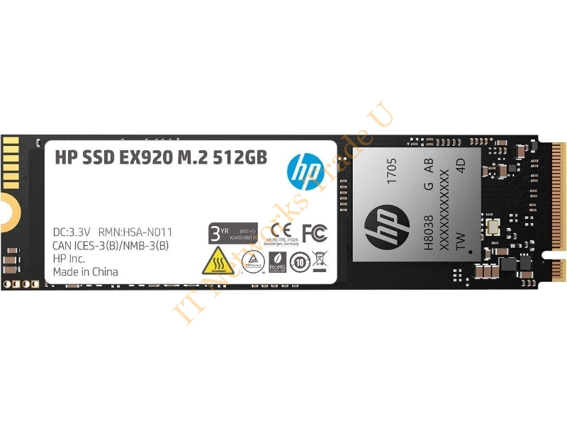 2YY46AA#ABC HP EX920 Series M.2 512GB PCI-Express 3.0 x4 NVMe1.3 Solid State Drive Internal SSD