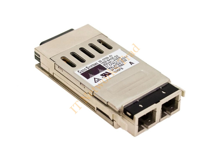 30-0759-01-1 Cisco Multi-mode 1Gbps 1000Base-SX Fiber 550m 850nm Duplex SC Connector GBIC Transceiver Module
