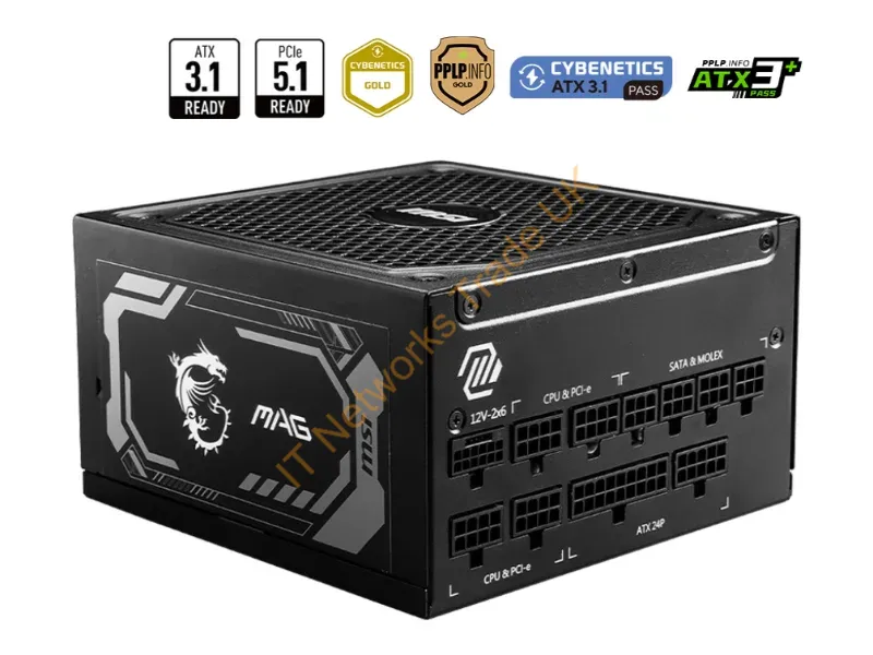 306-7ZP9A11-CE0 - MSI MAG A1250GL PCIE5 power supply unit 1250 W 24-pin ATX ATX Black