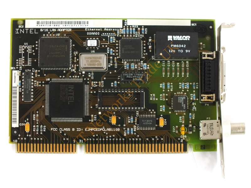 308710-002 Intel 8/16-Bit ISA Ethernet Network Interface Card