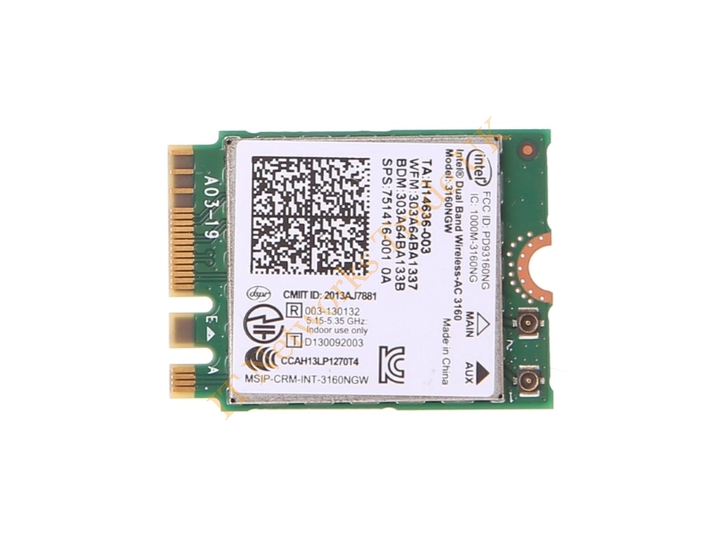 3160.NGWWB.R Intel Dual Band Wireless-AC 3160 M.2 Card 802.11a/b/g/n/ac Bluetooth 4.0 Network Adapter Wireless LAN Card