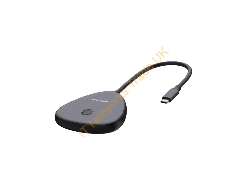 32147 - Verbatim Share My Screen USB-C Wireless Display Adapter 4K with Hub WDA-02