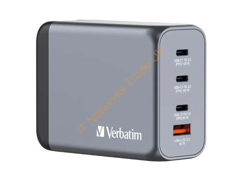 32204 - Verbatim Gnc-200 Universal Black, Gray Ac Fast Charging Indoor