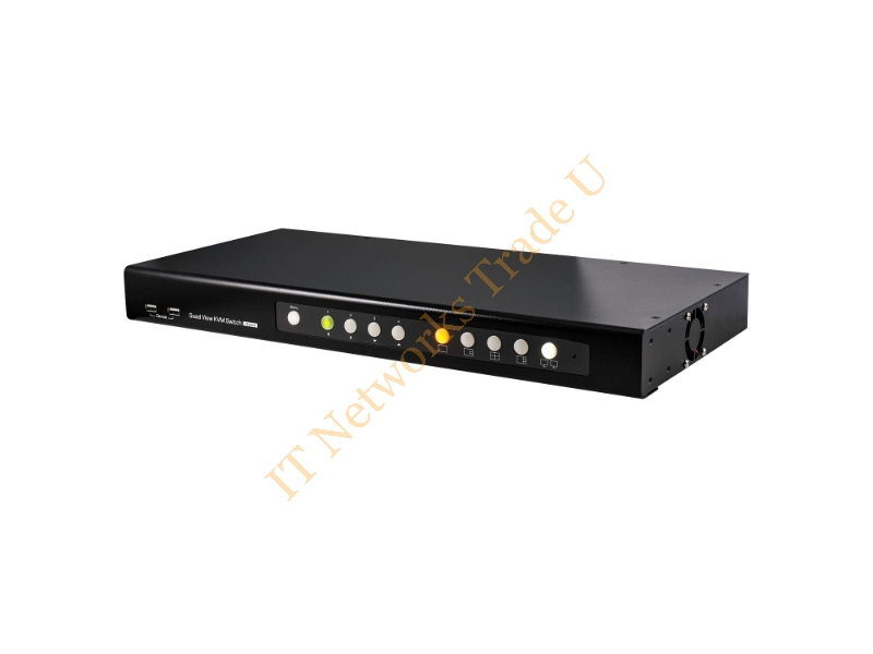 32327 - Lindy Quad View Pro Rack mounting Black Network KVM Switch