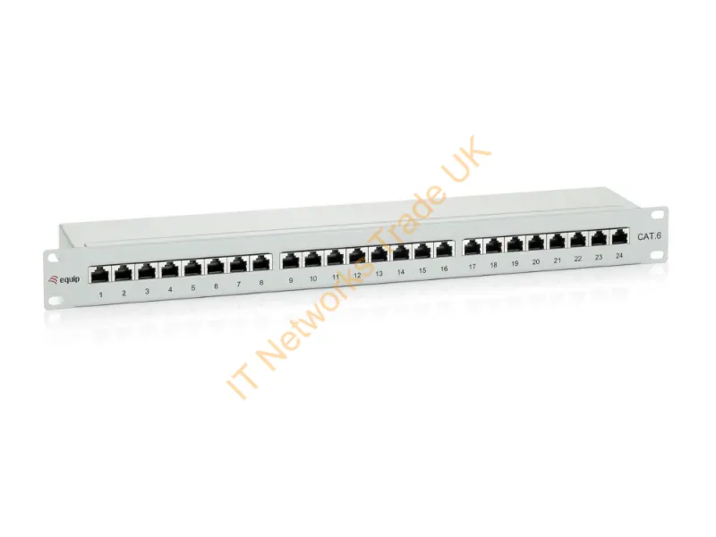 326324 - Equip 24-Port Cat.6 Shielded Patch Panel, Light Grey