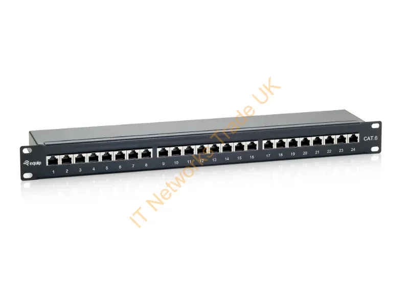 326424 - Equip 24-Port Cat.6 Shielded Patch Panel, Black