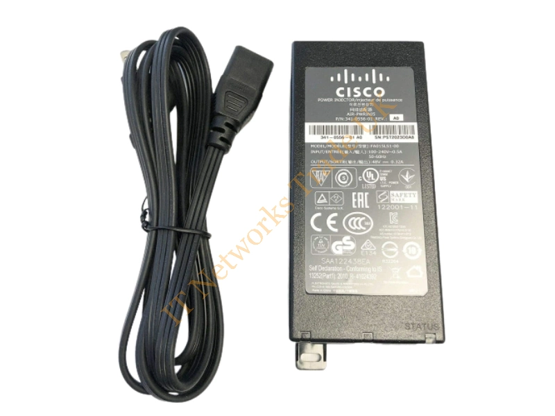 341-0556-01 Cisco Aironet Power Injector for 1040, 1140, 1260, 2600, and 350 Power Adapter