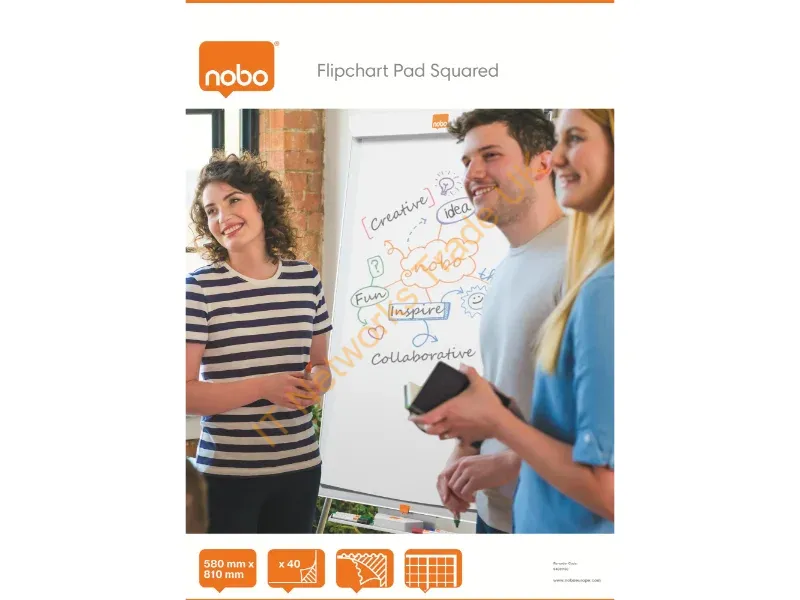 34631166 - Nobo Flipchart Pad Squared 40 sheets ( A1)