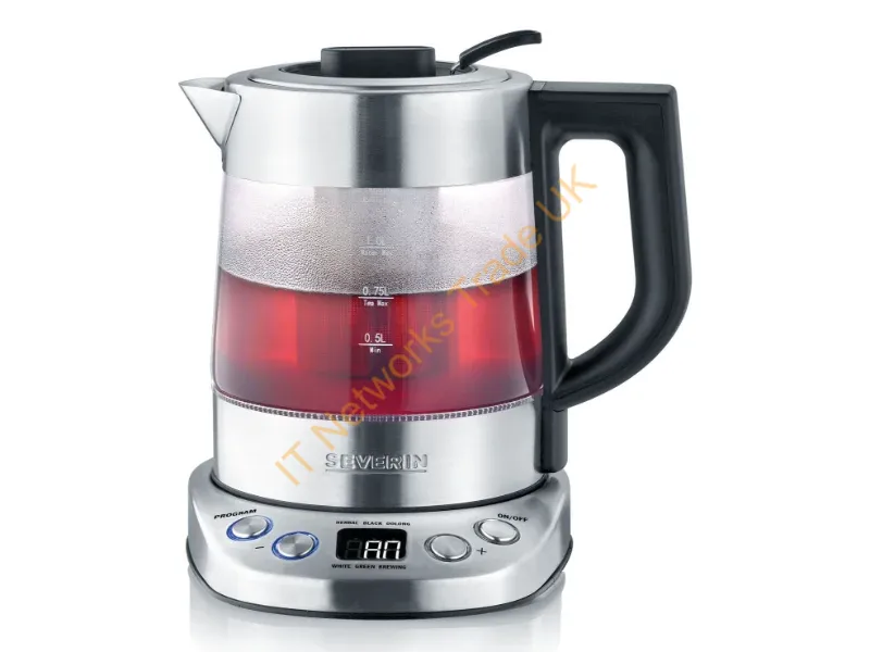 3473 - Severin WK 3473 electric kettle 1 L 2200 W Stainless steel, Transparent