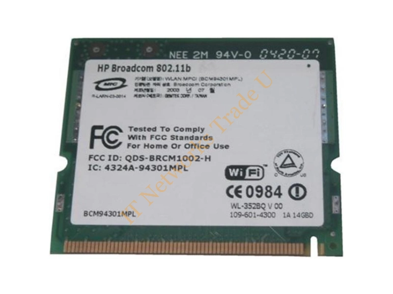 348996-001 HP Mini PCI IEEE 11MBps 802.11b Wireless LAN (WLAN) Network Interface Card Wireless LAN Card