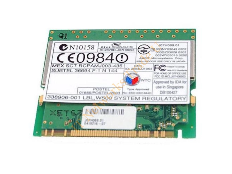 349985-001 HP W500 Mini PCI WiFi 802.11a/b/g Wireless LAN (WLAN) Network Interface Card for NC600 Series Notebooks Wireless LAN Card