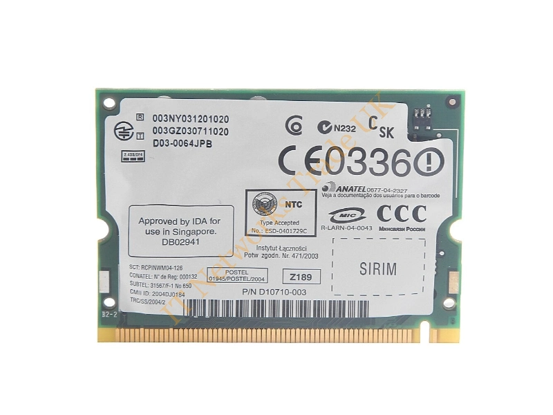 368247-001 HP Mini PCI IEEE Broadcom WiFi 802.11G Wireless LAN (WLAN) Network Interface Card for NX5000 Notebook Wireless LAN Card