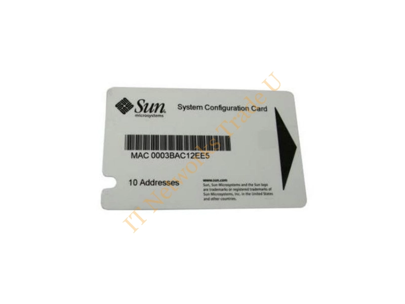 371-0795 Sun System Configuration Card with 10 MAC Addresses for Fire V210 / V240 Networking Accessory