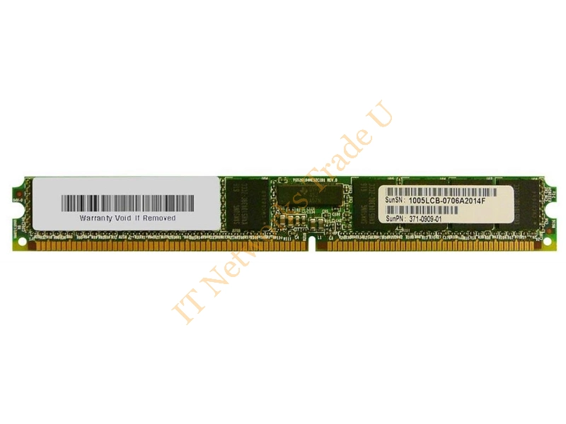 371-0909-01 Sun 1GB DDR-400MHz PC3200 ECC Registered CL3 184-Pin DIMM Very Low Profile (VLP) Memory Module for Netra CP3020 Server Server Memory