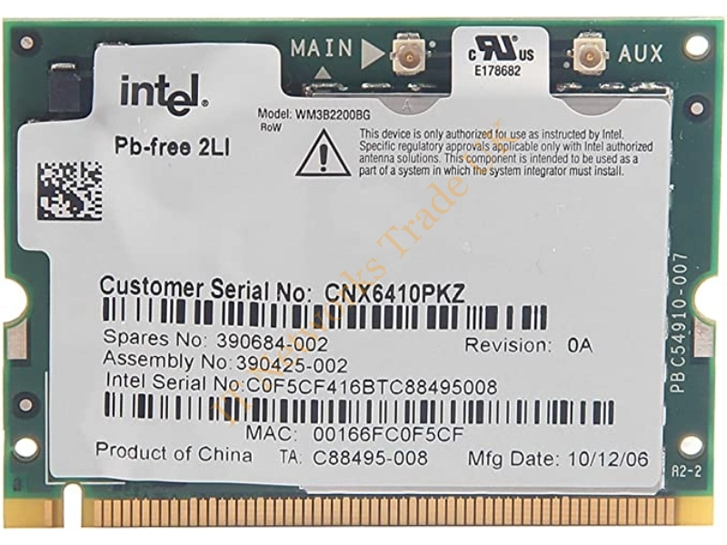 373026-001 HP Mini PCI IEEE 11MBps 802.11b/g Wireless LAN (WLAN) Network Interface Card Wireless LAN Card