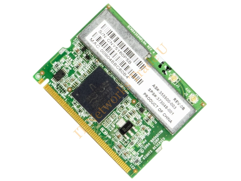 377408-002 HP Broadcom Mini PCI (MOW) 54G 802.11b/g Wireless Lan (WLAN) Network Interface Card for Pavilion Notebook PCs Wireless LAN Card