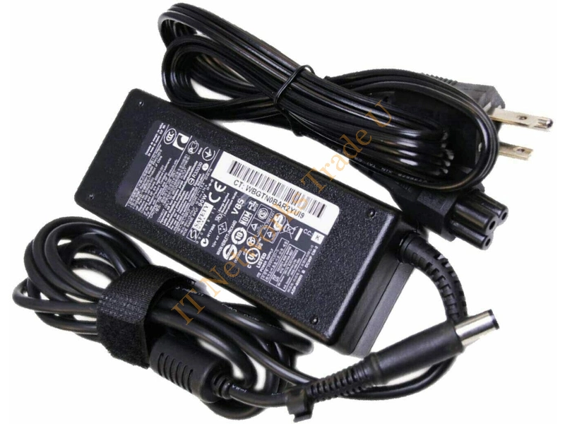 384020-001 HP 90-Watts 100-240VAC 50-60Hz 1.5A 19VDC Smart Pin Slim AC Power Adapter for NC6000/NC8400/NX8400 Series Notebooks