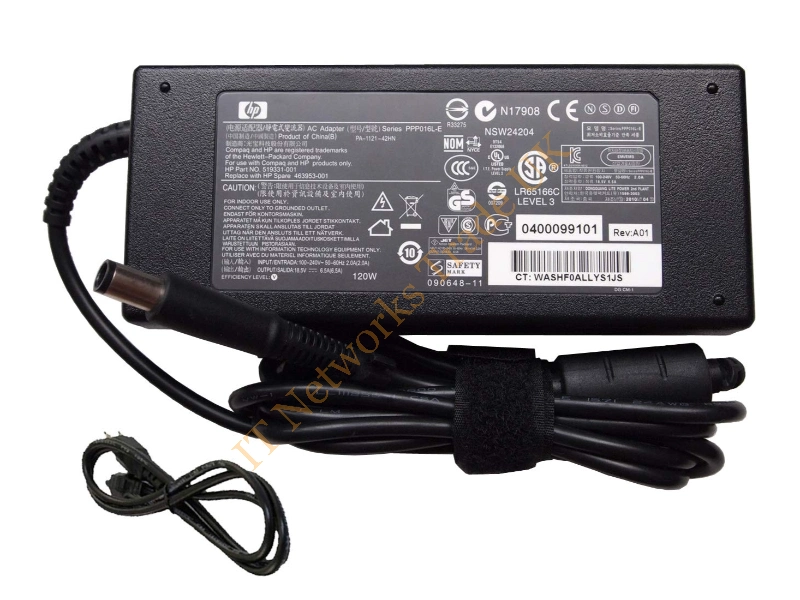 384023-001 HP 120-Watts AC Adapter for Laptop Power Adapter