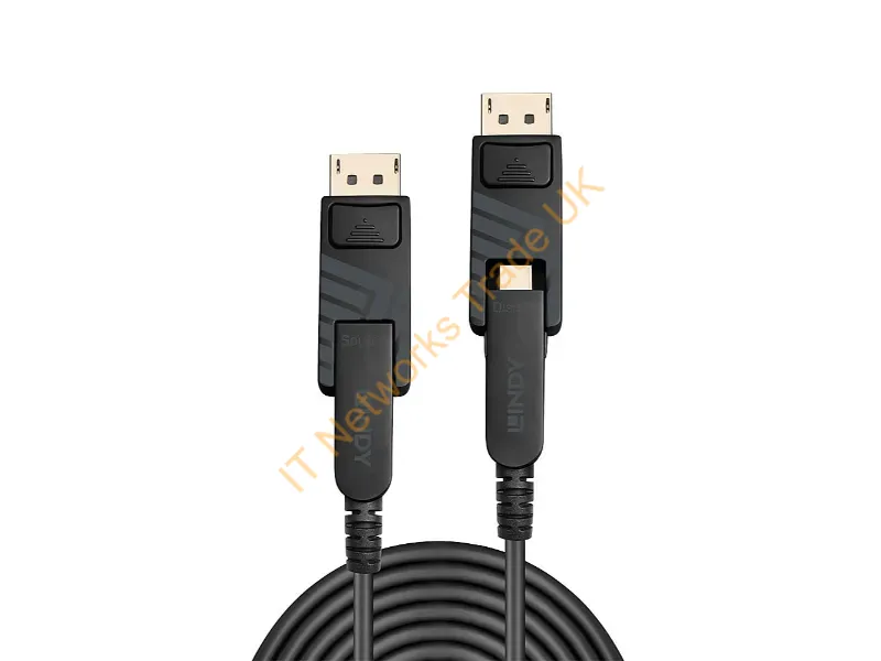 38483 - Lindy 40m Fibre Optic Hybrid Mini DisplayPort 1.4 Cable with Detachable DP Connectors