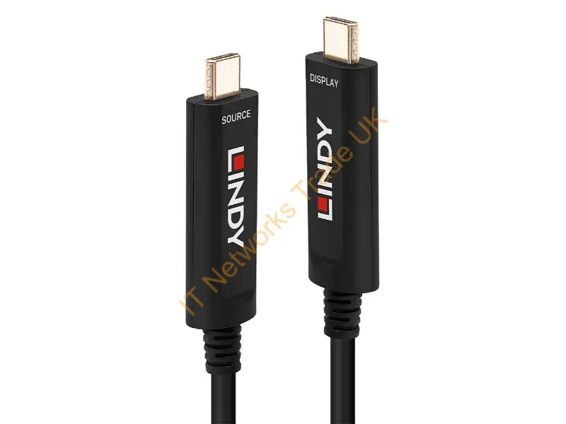 38501 - Lindy 5m Fibre Optic Hybrid USB Type C Cable, Audio / Video Only