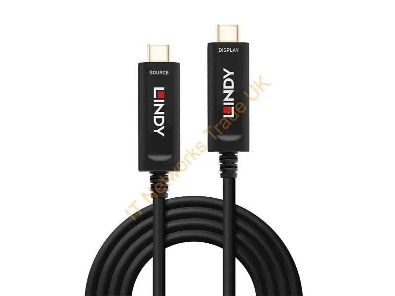 38505 - Lindy 30m Fibre Optic Hybrid USB Type C Cable, Audio / Video Only