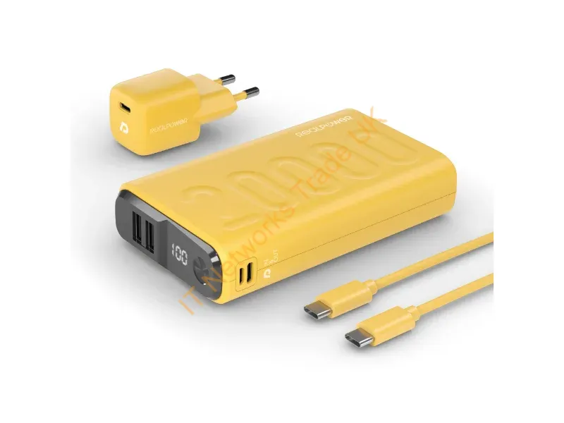 390655 - RealPower PB-20000 Lithium Polymer (LiPo) 20000 mAh Yellow