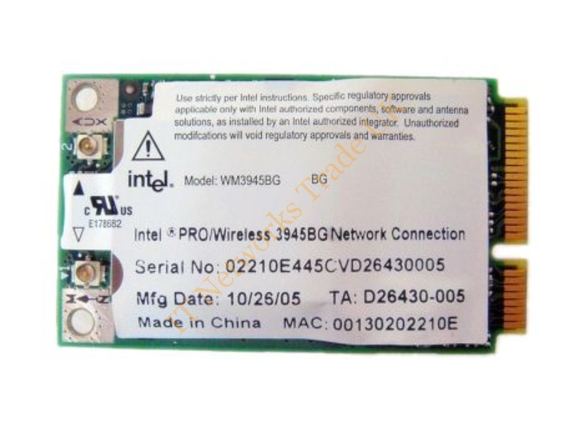 390684-002 HP Mini PCI IEEE 802.11b/g Notebook Wireless LAN Card Broadcom (Intel Wireless Pro) for Presario B2800/V4000 Series Notebook