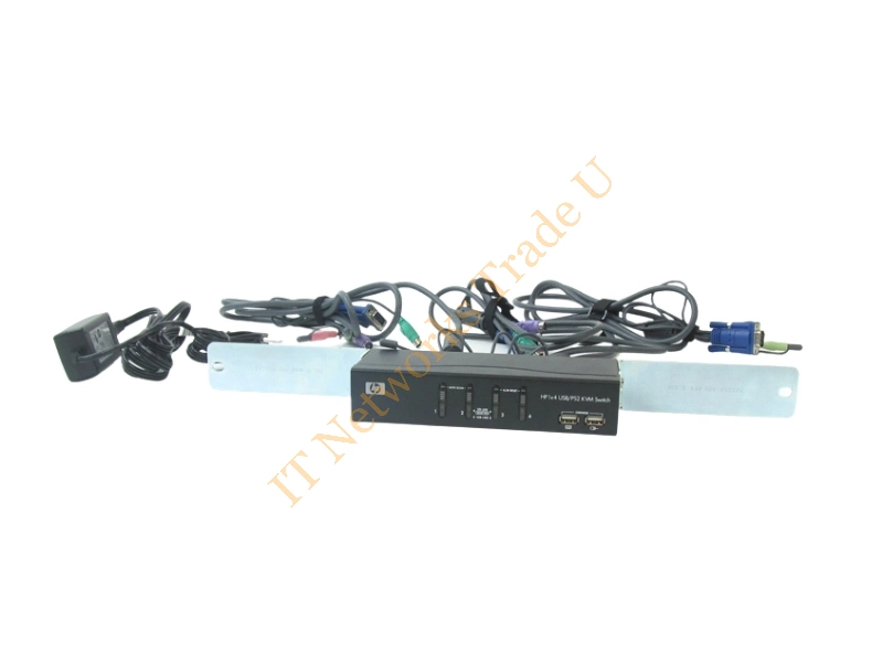 396711-B21 HP 4-Port 1x4 USB/PS2 KVM Console Switch 1U Rackmountable KVM Switch