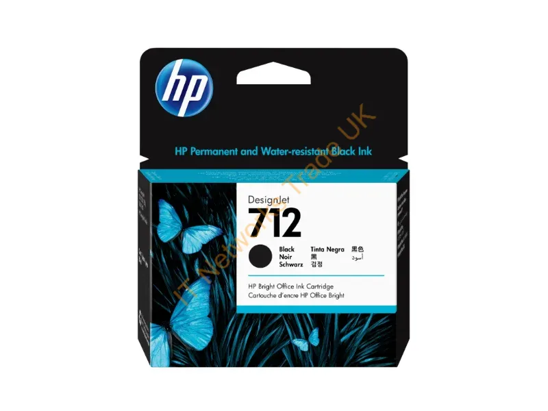3ED71A - Hp 712 80-Ml Black Designjet Ink Cartridge